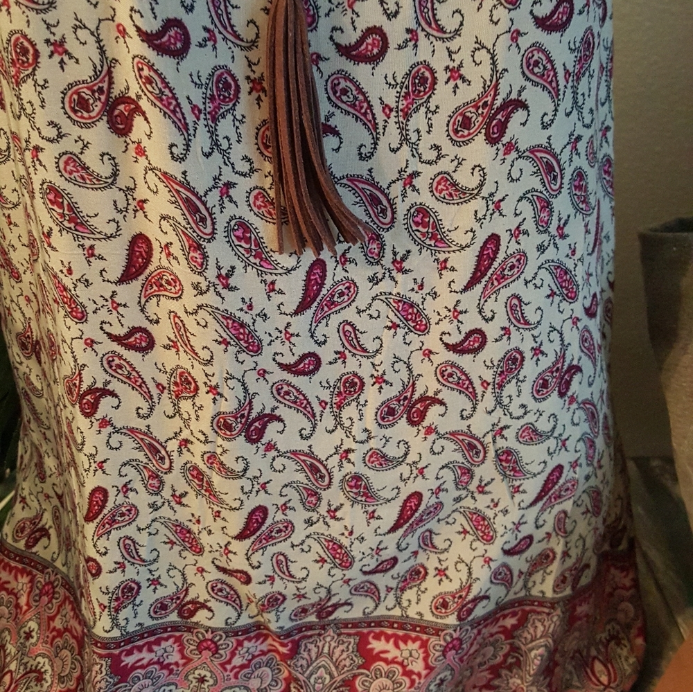 SALE TODAY NWT Wow Now OS Bo Ho Paisley Tunic Tank - Picture 4 of 8